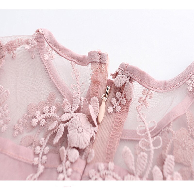 Girls' Cute Plain Polyester Dress with Tassels