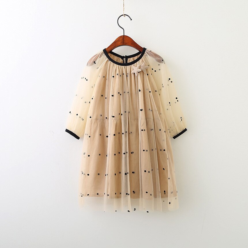 Girls' Cute Plain Polyester Dress with Tassels