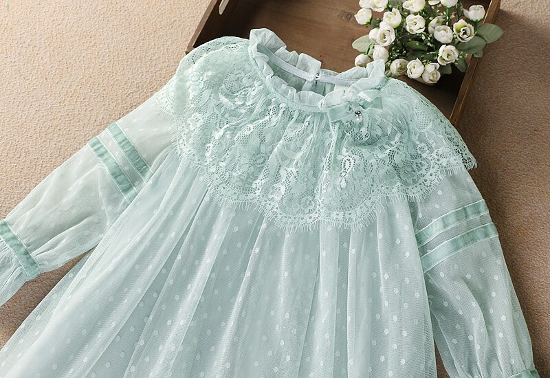 Girls' Cute Plain Polyester Dress with Tassels