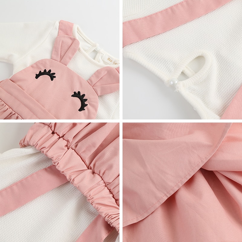 Girls' Casual Dress with O-Neck