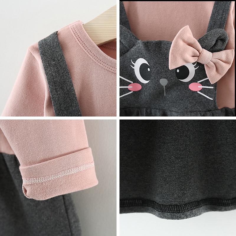 Girls' Casual Dress with O-Neck