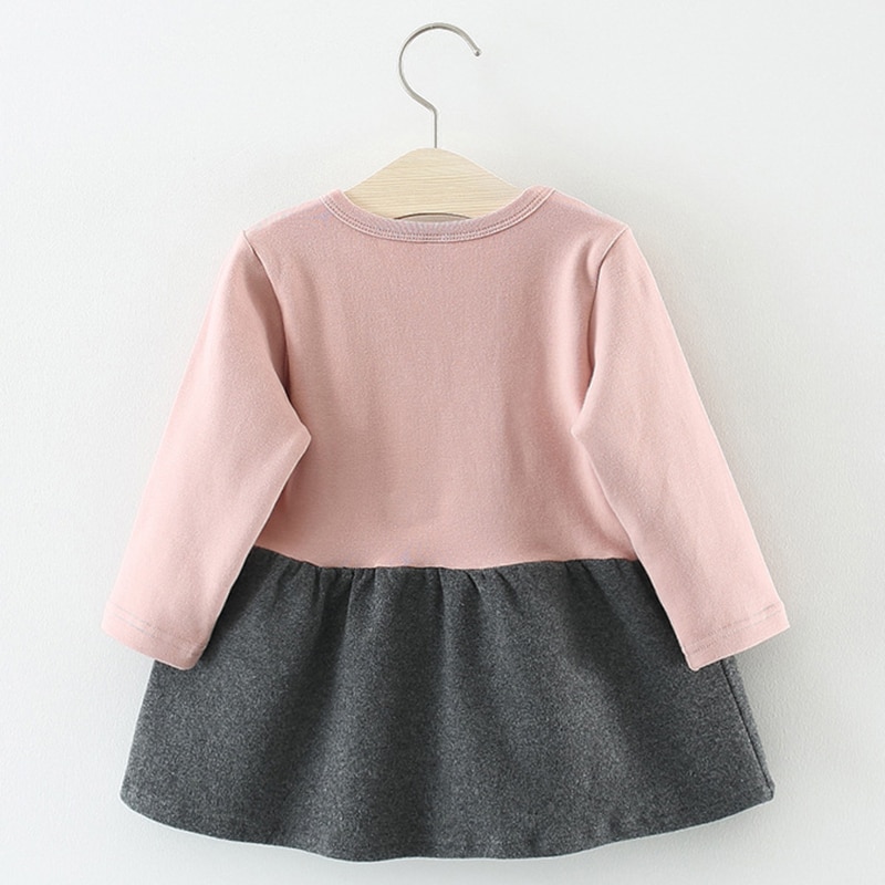 Girls' Casual Dress with O-Neck