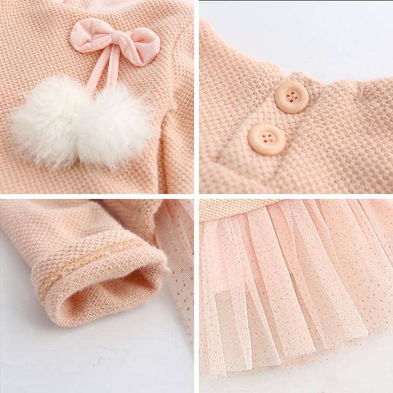 Girls' Casual Dress with O-Neck