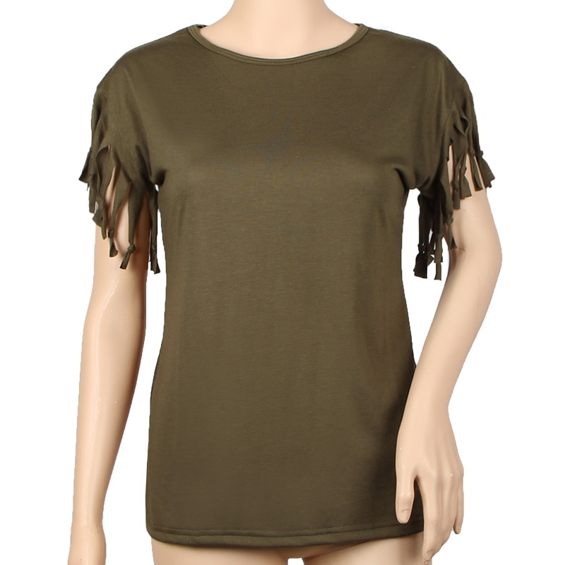 Women's Tassel Sleeve T-Shirt