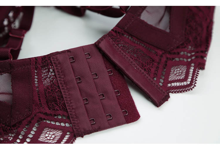 Hollow Lace Push-up Bra and Panty Set for Women