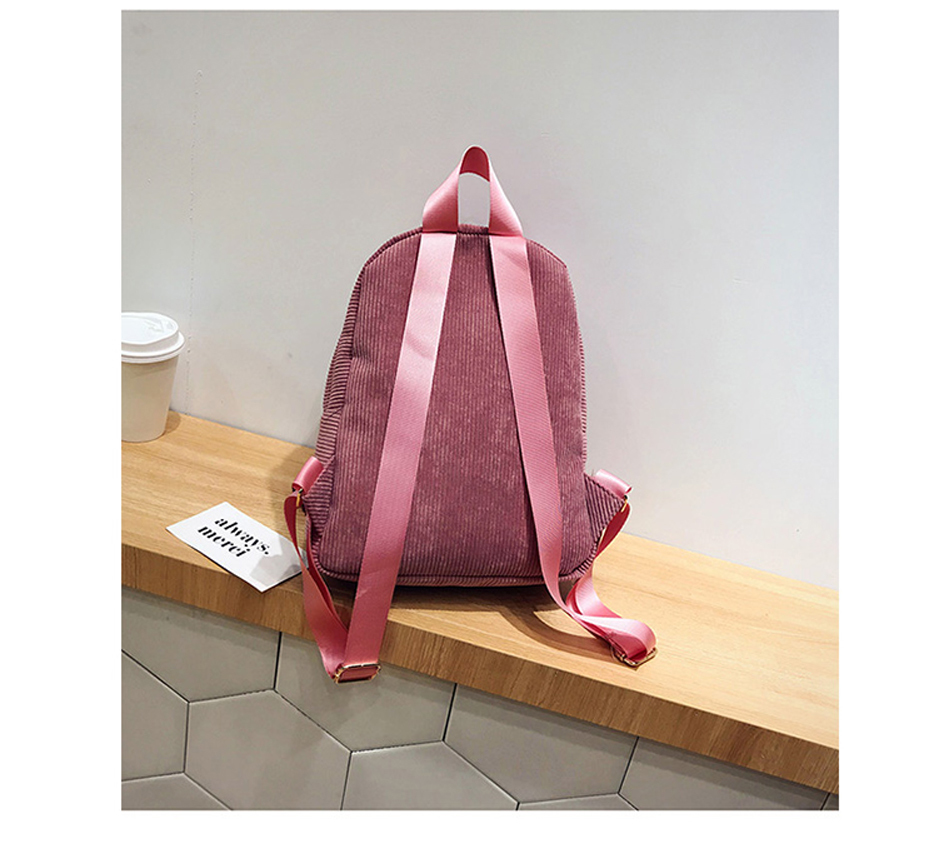 Women's Corduroy Backpack with Tassel