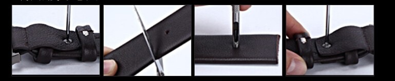 Women's Leather Belt with Metal Buckle