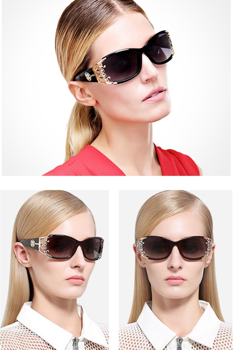 Women's Metal Lace Polarized Sunglasses