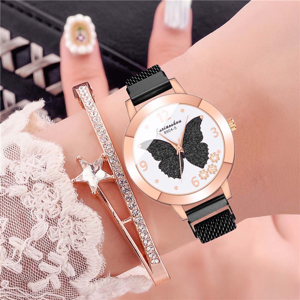 Women's Butterfly Style Magnetic Strap Quartz Watch