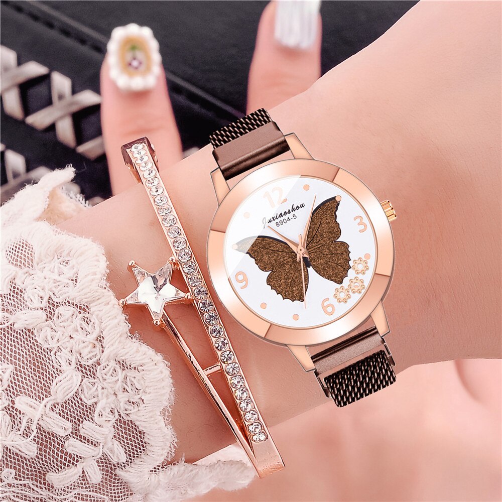 Women's Butterfly Style Magnetic Strap Quartz Watch
