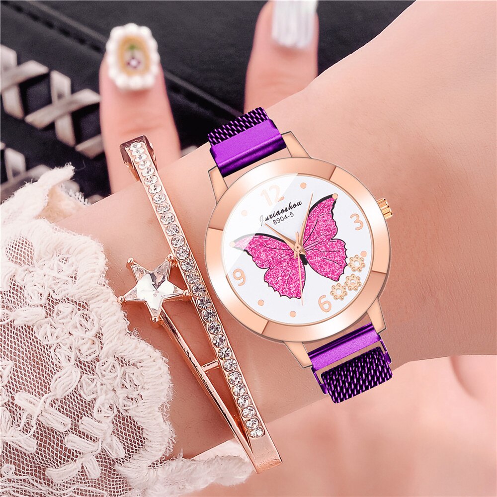 Women's Butterfly Style Magnetic Strap Quartz Watch