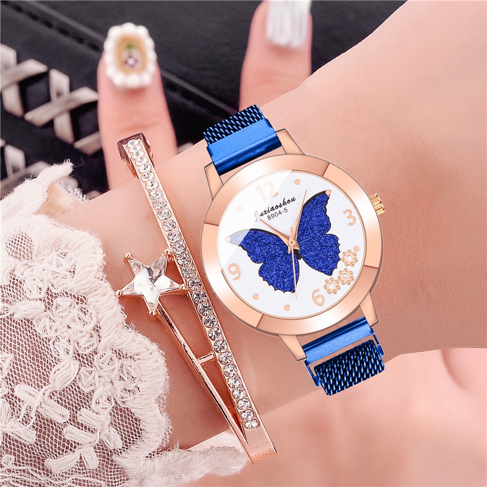 Women's Butterfly Style Magnetic Strap Quartz Watch
