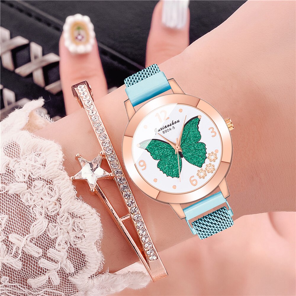 Women's Butterfly Style Magnetic Strap Quartz Watch