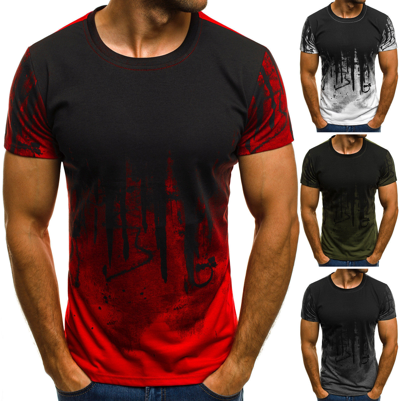 Men's Printed Gradient T-Shirt