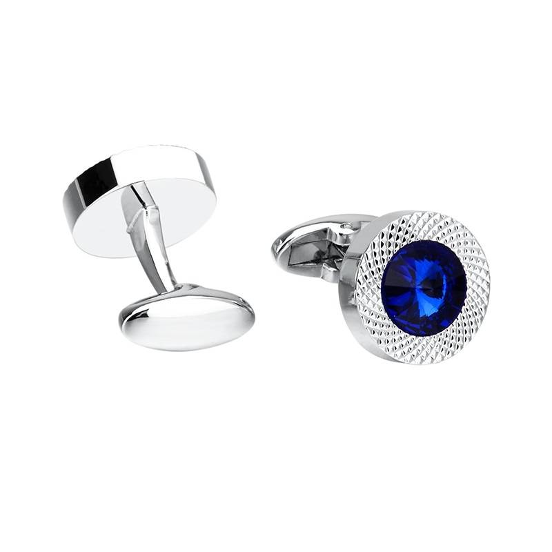 Men's Blue and Silver Cuff Links