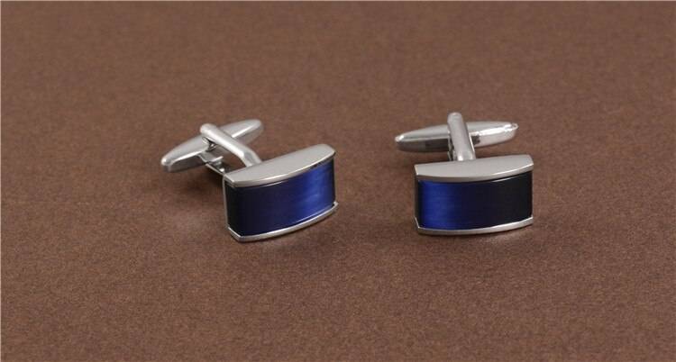 Men's Rectangular Blue Crystal Cuff Links Men's Rectangular Blue Crystal Cuff Links