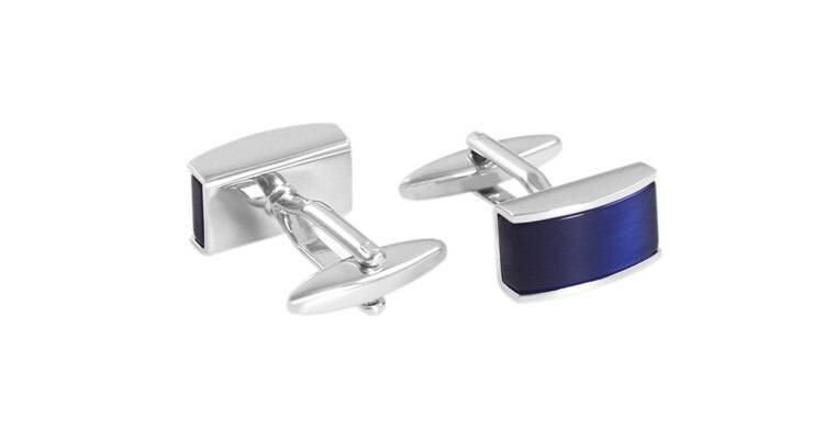 Men's Rectangular Blue Crystal Cuff Links Men's Rectangular Blue Crystal Cuff Links