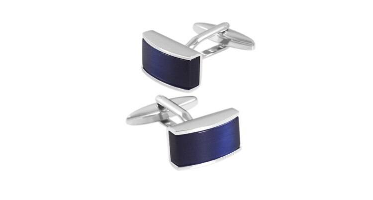 Men's Rectangular Blue Crystal Cuff Links Men's Rectangular Blue Crystal Cuff Links