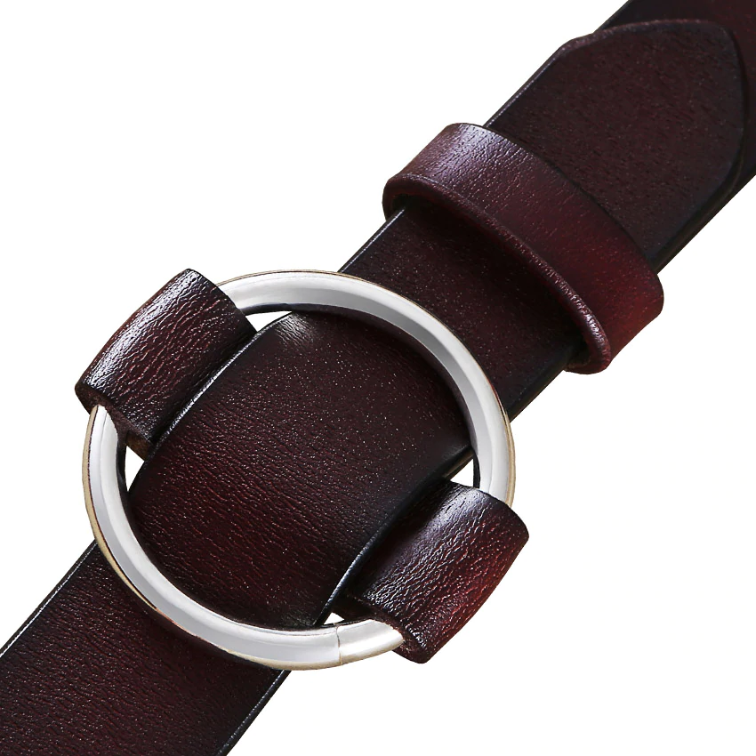 Leather Belt with Round Buckle Leather Belt with Round Buckle