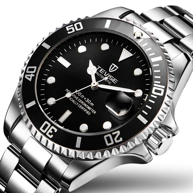 Luxurious Mechanical Watches with Stainless Steel Case and Strap