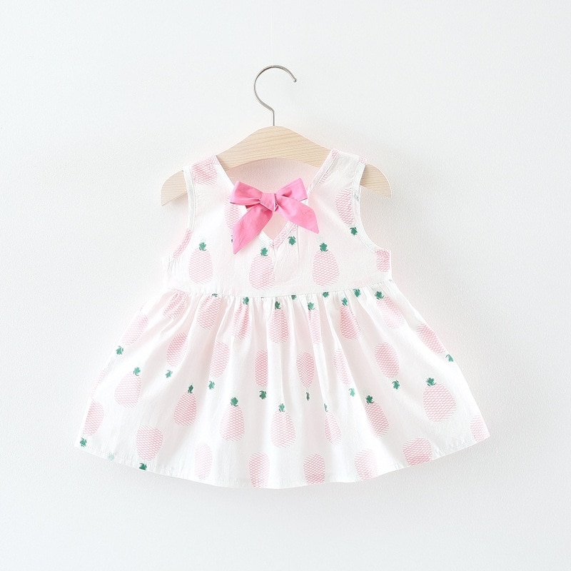 Baby Girl's Summer Dress with Pineapple Print