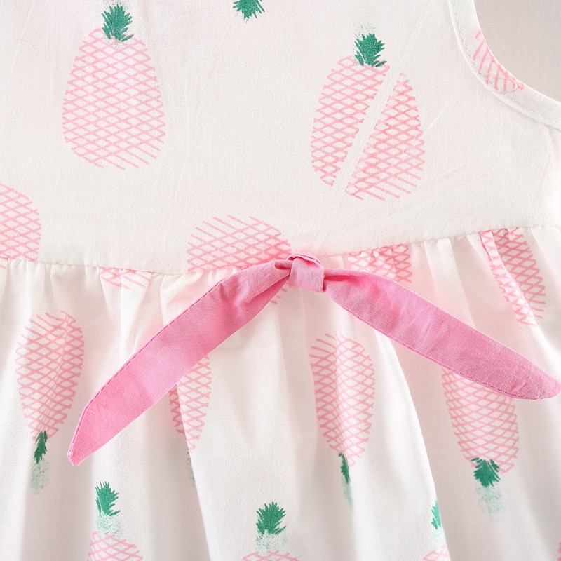 Baby Girl's Summer Dress with Pineapple Print