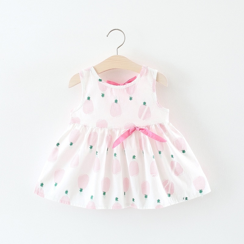 Baby Girl's Summer Dress with Pineapple Print