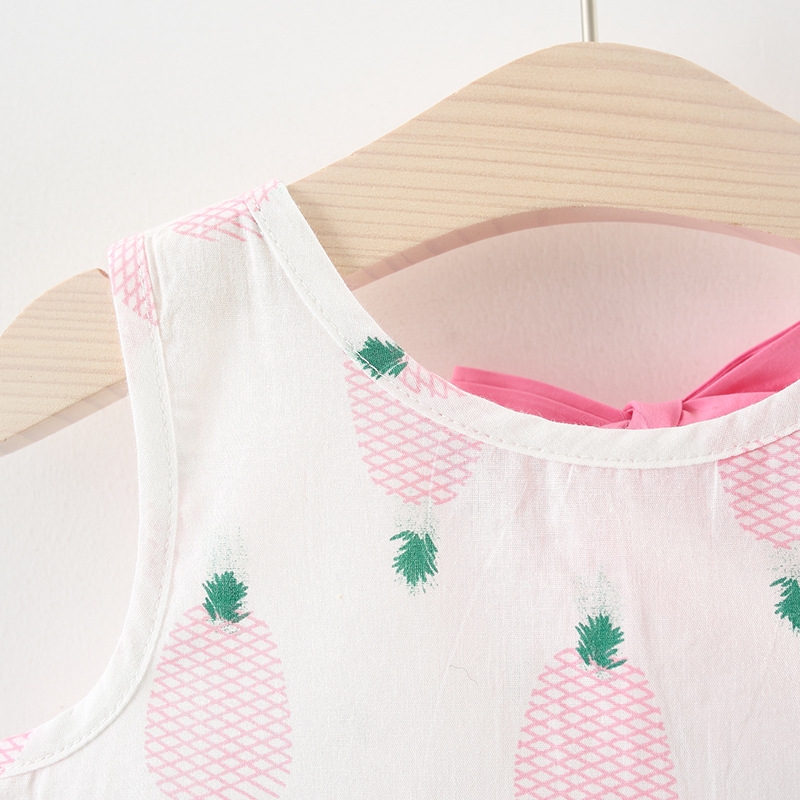 Baby Girl's Summer Dress with Pineapple Print