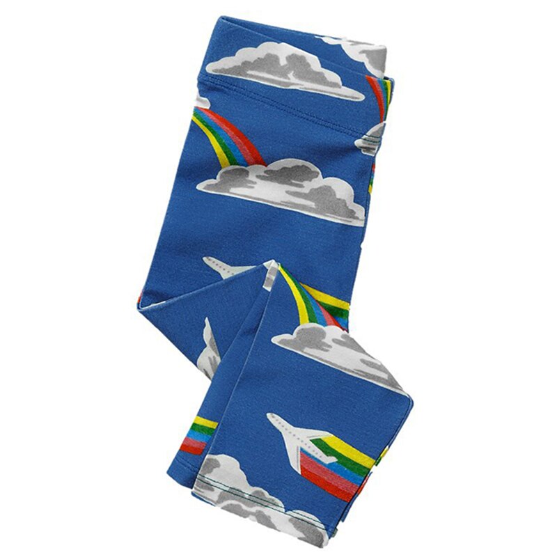 Girls' Floral Cotton Pants with Elastic Waist