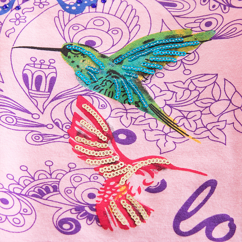 Girl's Multiprint Long Sleeve Cotton T-Shirts