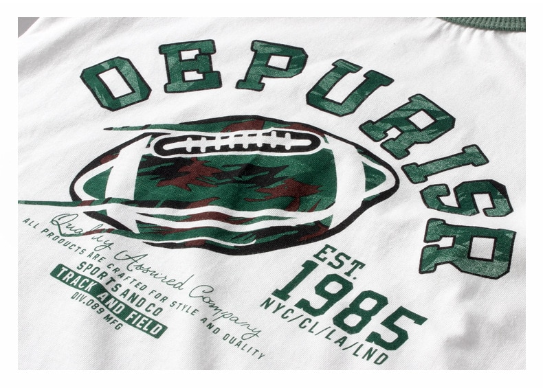 Boy's Rugby Themed Long Sleeved T-Shirt