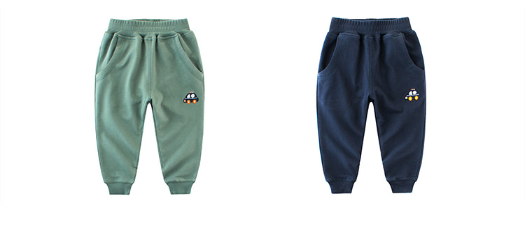 Boys' Loose Cotton Pants with Elastic Waist