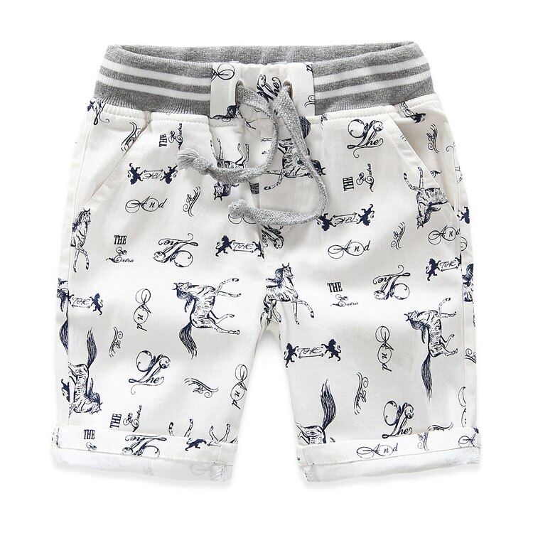Cartoon Horse Printed Summer Boy's Shorts