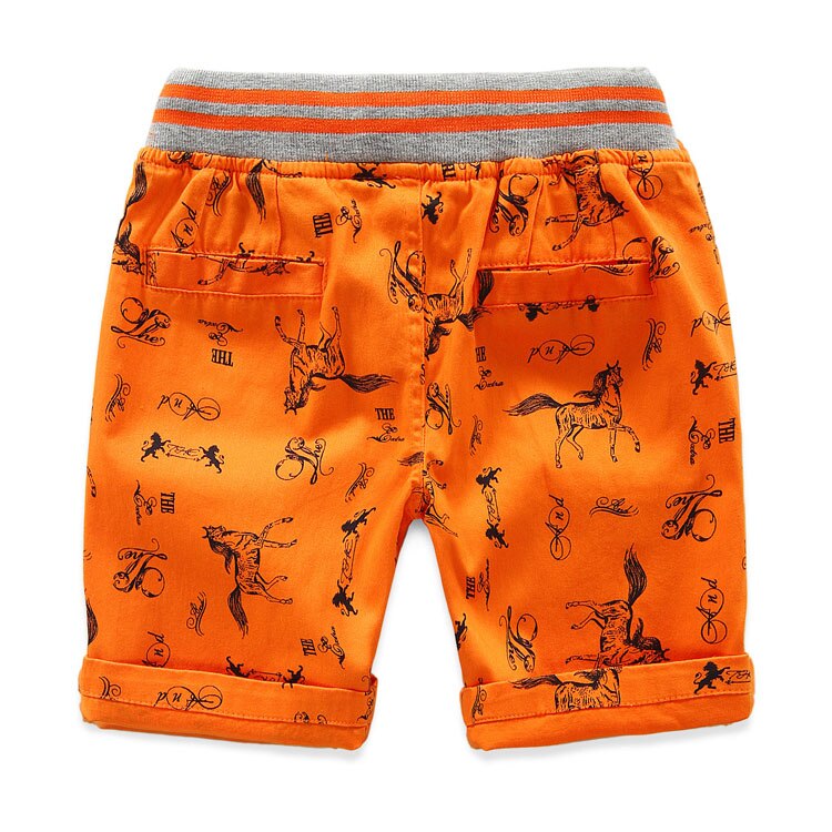 Cartoon Horse Printed Summer Boy's Shorts