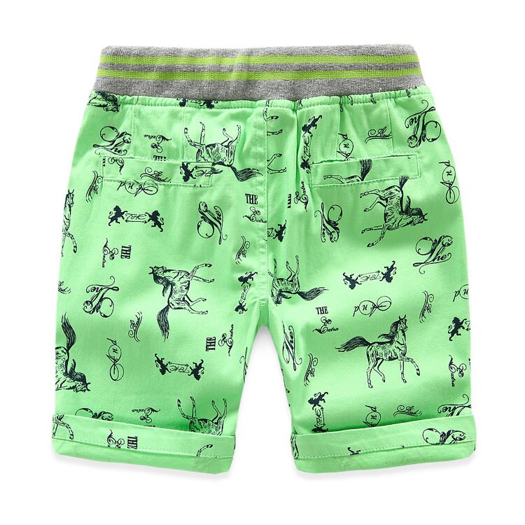 Cartoon Horse Printed Summer Boy's Shorts