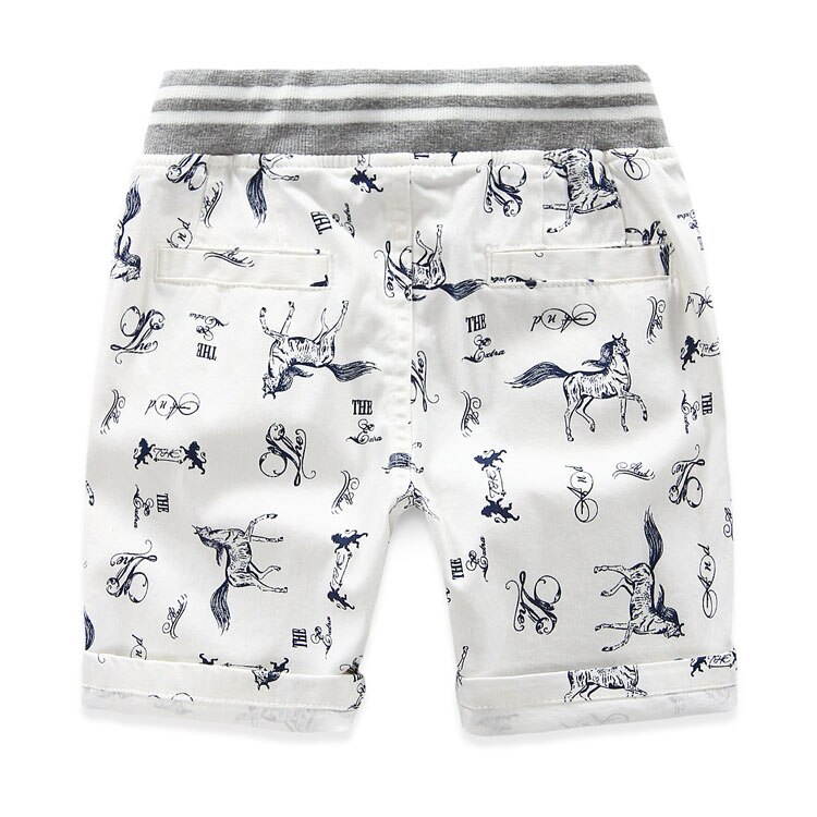 Cartoon Horse Printed Summer Boy's Shorts
