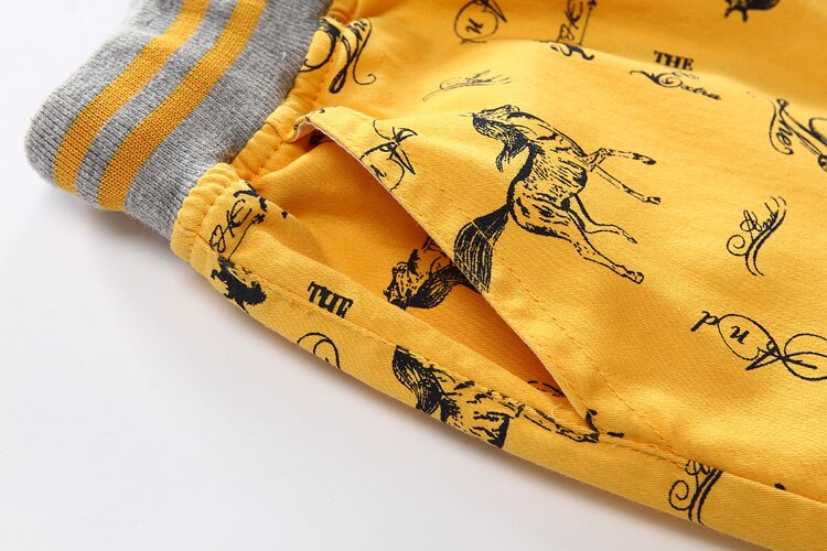 Cartoon Horse Printed Summer Boy's Shorts