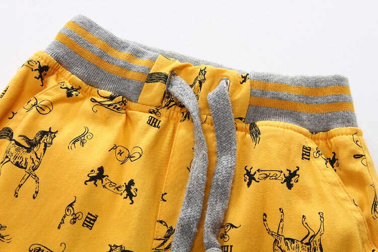 Cartoon Horse Printed Summer Boy's Shorts