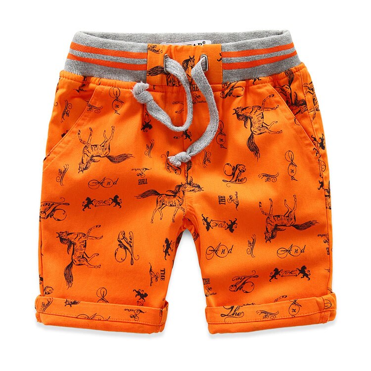 Cartoon Horse Printed Summer Boy's Shorts