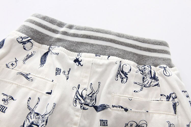Cartoon Horse Printed Summer Boy's Shorts