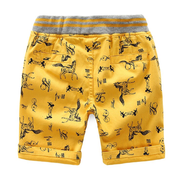 Cartoon Horse Printed Summer Boy's Shorts
