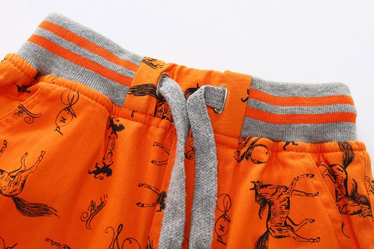 Cartoon Horse Printed Summer Boy's Shorts