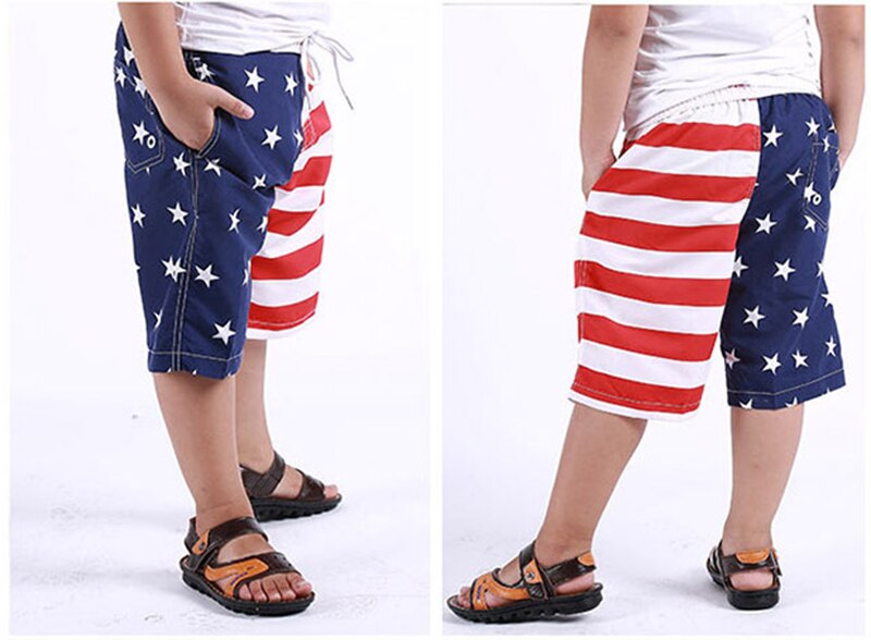 Boy's Summer Polyester Shorts with Elastic Waist