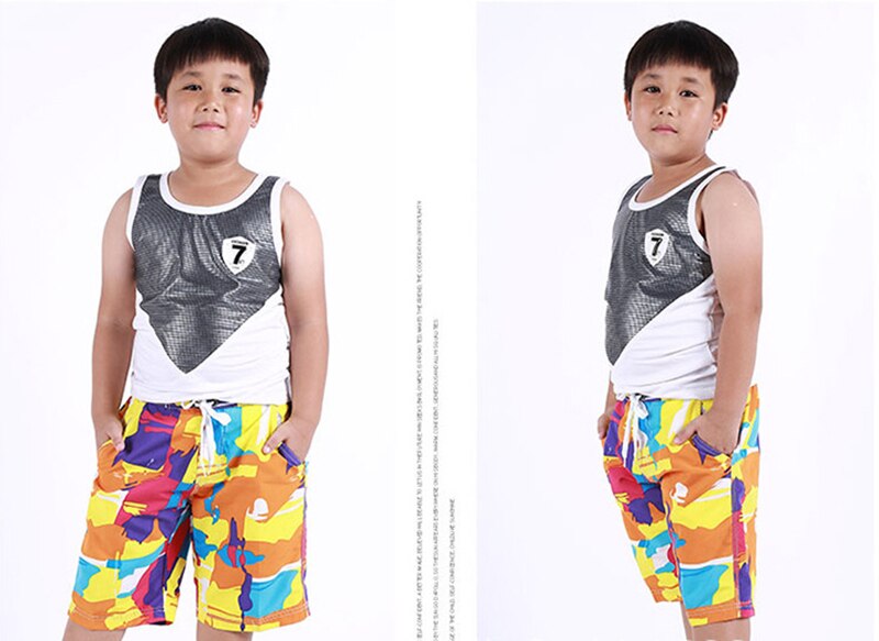 Boy's Summer Polyester Shorts with Elastic Waist