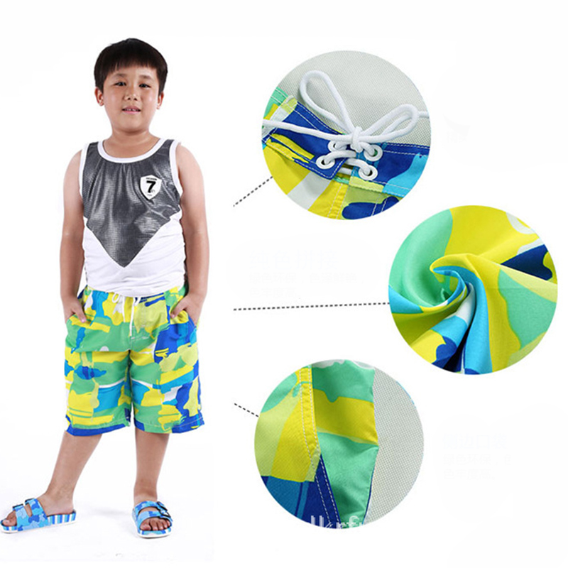 Boy's Summer Polyester Shorts with Elastic Waist