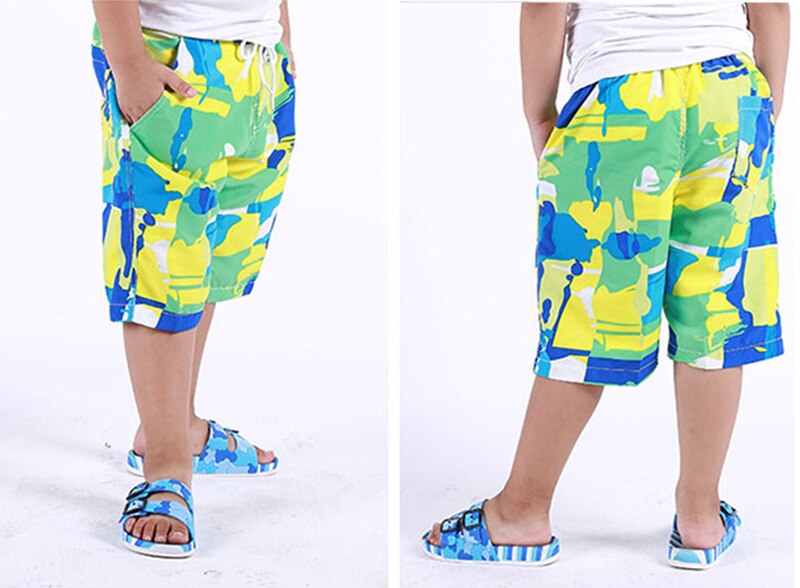 Boy's Summer Polyester Shorts with Elastic Waist