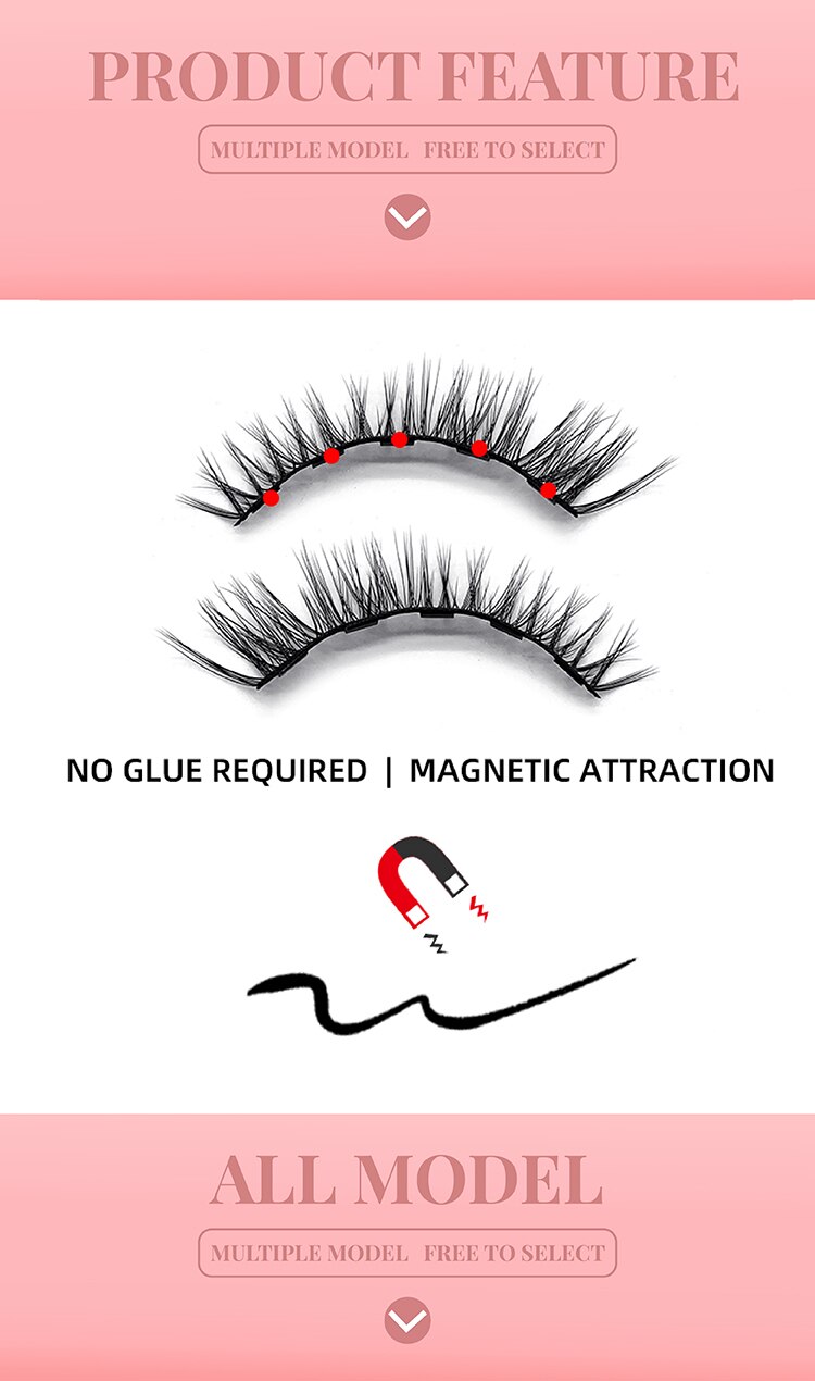 3D Magnetic Eyelashes and Eyeliner Set