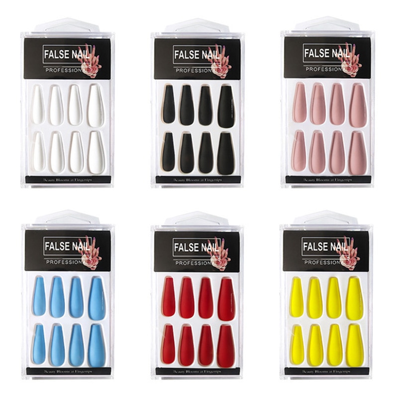 Long Square Press-On Nails 20 Pcs Set Long Square Press-On Nails 20 Pcs Set