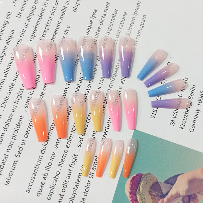 Long Square Press-On Nails 20 Pcs Set Long Square Press-On Nails 20 Pcs Set