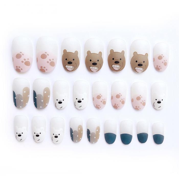 animated Bear Press-on Nails 24 Pcs Set animated Bear Press-on Nails 24 Pcs Set